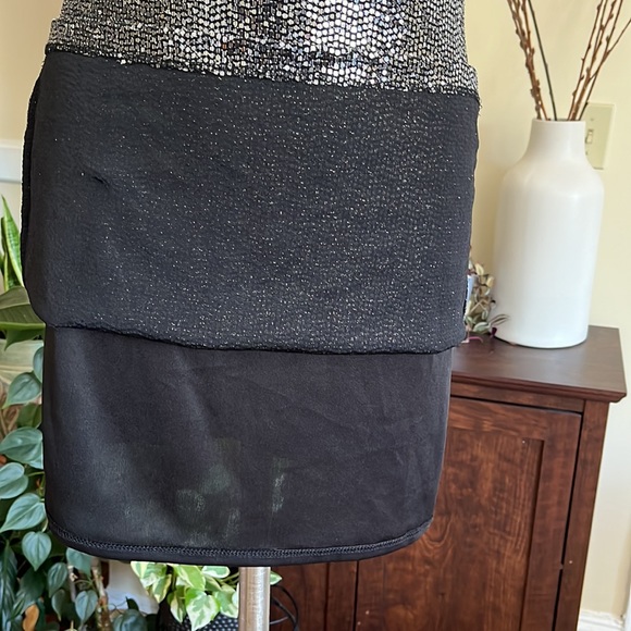 🖤🤍Lulus Silver Sequin Sparkle Party Dress- Women- M-Black- NWT - Picture 14 of 16